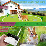Système à distance de clôture pour chien sans fil 1 émetteur 3 récepteurs portée contrôlable de 20 à 500 m dispositif anti-aboiement