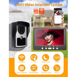 Home Video Doorbell Graffiti WIFI But Doorbell Intercom System 7-inch Color Indoor Display HD 1080P Video Photo Visual Intercom