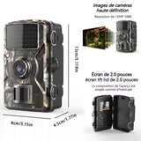 Caméra de chasse HD 1080P/720P/480P 16mégapixels IP66 écran de 2,0 pouces visible de jour comme de nuit 38 LED de vision nocturne