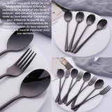 ouverts de table Couverts de Table Acier Inoxydable ménagère inox Ensemble de Couverts 1 set Comprend Fourchette Cuillère noir