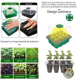 Mini serre pour plantes kit avec lampe réglable 5 pièces 60 cellules dôme de ventilation bac à semis graines serre germination