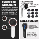 Masseur avec 8 têtes de massage polyvalents appareil de massage anti cellulite pour soulager la fatigue masseur electrique san fil