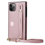 Étui en cuir pour téléphone Convient à l'iPhone 11Pro  avec longue lanière  Fonction de support   Fente pour carte de crédit
