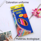 rayons de couleurs 12 couleurs 20,5 x 8,5 x 1cm crayons à l'huile stylo à peinture pour enfants dureté hb couleurs assorties