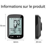 Compteur de vitesse étanchéité IPX7 ordinateur de vélo GPS intelligent rétroéclairage 30 s automatique léger et portable noir