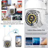 Camera surveillance wifi exterieure sans fil 1080P IPX66 50m vision nocturne IR PTZ audio bidirectionnel caméra de surveillance