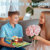 Cartes 3D 16 x 21 x 0,5 cm enveloppe et carte incluses vœux d'anniversaire musique et lumière cadeau pour un anniversaire Vert