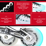 Patins à roues alignées avec roues éclairées patins à roulettes de taille réglable patins à roues alignées pour adultes et enfants