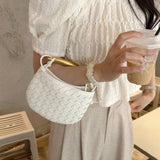 Sac de sardine tout match en cuir sac tissé sac de boulette portable sens haut de gamme pour femmes sac de messager à bandoulière
