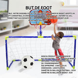 Filet de basket-ball deux-en-un combinaison de but de football ensemble de sport pour enfants grand objectif de 120cm 120x47x103cm