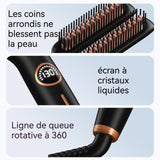 Brosse lissante pour cheveux 55W LCD écran 6 niveaux de réglage utilisation humide sèche peigne à lisser pour curling et lissage