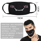 Masque facial 6 PCS filtration poreuse réutilisable et lavable coton masque en tissu anti-poussière respirant boucle d'oreille