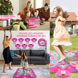 Tapis de danse 90x90cm pour fille 3-12 ans Tapis de danse musical pour filles à 7 modes danse cadeaux pour filles tapis de danse