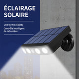 Lampadaire de surveillance solaire extérieur, projecteur d'éclairage de pelouse, de cour et de jardin, lumière étanche à la pluie