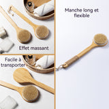 Sangle lave dos 40x10x3cm Brosse de bain à long manche exfoliante et massante pour le dos Pour exfolier la peau brosse de bain