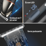 Tondeuse cheveux 5 en 1 tondeuses à cheveux multifunctions professionnel sans fil rechargeable tondeuse avec 5 peignes ecran LED