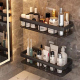 Étagère de rangement pour salle de bain lavabo sans poinçonnage étagère de rangement pour cosmétiques 2 pièces, 1 ensemble