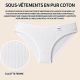 ulotte sous-vêtements femme pur coton taille L coton chaud respirant confortable sans couture sous-vêtements femme simple blanc