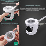 Coupe ongles LED Multifonction avec Loupe 3.5x  Coupe Ongles Amovible Coupe Ongles avec Support de positionnement et Lime en Métal