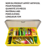 Leurres de péche a 373 pcs appâts artificiels appat avec crochets artificielle dur appât wobbler rotation appât de pêche artificiel