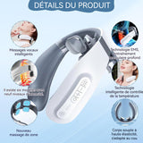 Masseur cervical à quatre têtes 18 cm Minuterie intelligente de 15 minutes 9 niveaux d'intensité et 6 modes Chargement Type-C