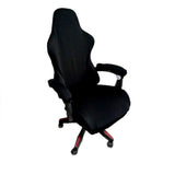 Housse de chaise d'ordinateur  Housse de chaise de couleur unie  Accoudoir long  Noir  Housse de chaise siamoise   Bureau