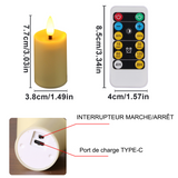Lampe veilleuse 6 pcs chargement de type-c minuterie sans fumée veilleuse d'ambiance avec télécommande veilleuse hors puericulture