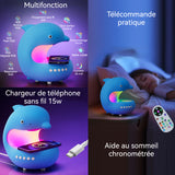 Enceinte Bluetooth 1200mah Haut-parleur Bluetooth à chargement sans fil lumière colorée veilleuse dauphin Chargement sans fil 15 W