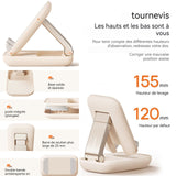 Support de téléphone lumière pliable portable placer sur le bureau 25x9cm stand smartphone pliable et réglable pour table