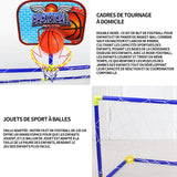 Filet de basket-ball deux-en-un combinaison de but de football ensemble de sport pour enfants grand objectif de 120cm 120x47x103cm