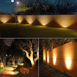 Projecteur de pelouse solaire à LED pliant lampe enfichable d'herbe de jardin extérieur extérieur un glisser quatre lumière chaude