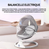 Balancelle electrique 3 en 1 avec télécommande table à manger 5 modes balancement minuterie bluetooth musique transat électrique
