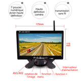 Caméra de recul Écran HD sans fil de 7 pouces Double entrée vidéo Caméra étanche et anti-choc Compatible avec différents modèles