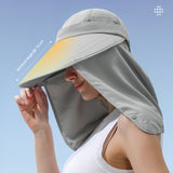 Chapeau de pare-soleil de protection solaire pêche en plein air chapeau de pêcheur respirant chapeau haut de forme vide détachable