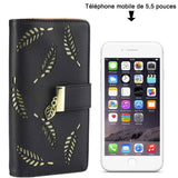 Portefeuille 3x19x10 cm PU matériel couleur noir porte monnaie femme porte-monnaie porte-monnaie en cuir porte monnaie pour femmes