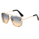 Lunettes de soleil sans monture Lunettes de soleil carrées à bords coupés Lunettes de voyage Lunettes de soleil à protection solaire