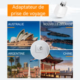 Prise 2PCS 16A 250V européenne vers internationale tout cuivre de qualité ignifuge et ignifuge puissance admissible 2500W blanc