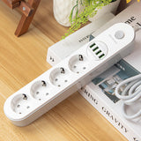 Multiprise multiprise à quatre trous multiprise câblage USB prise de courant bande de traînée 3 mètres
