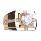 Bague pour hommes acier inoxydable imitation diamant matériau cristal cadeau anniversaire cadeaux bijoux proposition dominateur