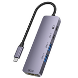 Station d'accueil 5 en 1 hub multi-interface charge rapide PD 100W transmission 5Gbit/s USB3.0 compatible avec plusieurs systèmes
