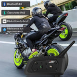 Talkie walkie 2PCS monté sur la tête sans fil interphone en forme de écouteur étanches avec micro pour motards amateurs de ski