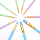 Pinceaux pour aquarelle 10pcs Set de tiges de couleur Pinceaux pour aquarelle à l'huile Set de pinceaux en poils de nylon