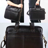 Sacoche homme 40 x 29 x 7 cm première couche de cuir de vachette convient aux voyages d'affaires ou aux déplacements quotidiens