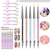 Kit de Pinceaux à Ongles Professionnel 26PCS Pinceau Mélangeur Liner Silicone et Éponge Poils en Nylon Pinceau Nail Art Ongles