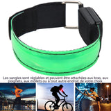 Brassard lumineux LED 2PCS rechargeable 3 modes réglables brassard LED brassards lumineux pour la course de nuit et le cyclisme