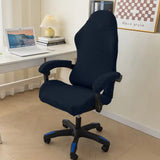 Housse de chaise d'ordinateur  Housse de chaise de couleur unie  Accoudoir long  Noir  Housse de chaise siamoise   Bureau