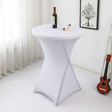 5 pièces couverture de table de bar blanche 80*110cm nappe de banquet bar couverture de table ronde de cocktail nappe élastique