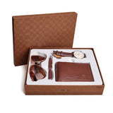 Coffret cadeau pour homme  Coffret 4 pièces Business  Montre Homme Portefeuille Lunettes de soleil Stylo à bille Coffret cadeau