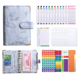arnet A6 Feuilles mobiles carnet note cuir PU texture de marbre budget/planification financière/carnet livre de comptes mobilea