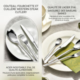couverts de table 6 personnes 24 pièces en acier inoxydable avec couteau fourchette cuillère set couverts de table lave-vaisselle